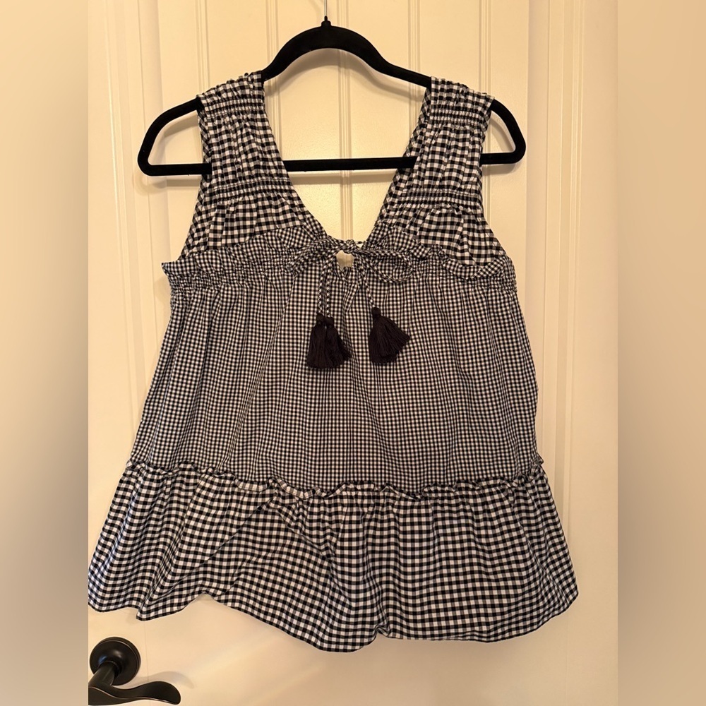Derek Lam Black and White Gingham Blouse